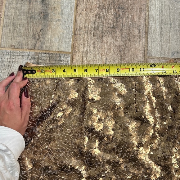 NWT Boston Proper Gold Sequin Miniskirt Size 4 - Picture 7 of 8